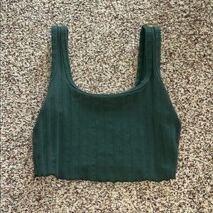 Forest Green Ribbed Women's Top